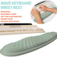 2-in-1 Ergonomic Set, Wave Rise Keyboard Wrist Rest and Massage Bulge Slope Mouse Pad Wrist Support, Cushion Memory Foam Integrated to Relieve Wrist Pain, Light Green