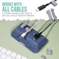 Smartish® Magnetic Cord Holder - Bigger Cable Wrangler Organizer with Magnet Clips for Charger Management on Desktop, Nightstand, or Side Table - Holds 6+ Cables - Blue Jeanie