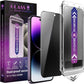 2 Pack Privacy Screen Protector for iPhone 14 Pro Max/iPhon 15 Plus/iPhon 16 Plus, 9H Tempered Glass, Full Coverage, Anti-Fingerprint, Auto Dust-Elimination, No Bubble, Easy Installation