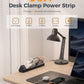 Desk Clamp Power Strip Black, TESSAN 6 Ft Flat Plug Extension Cord with Multiple Outlets, 5 Outlets with 4 USB (2 USB C), 2100J Surge Protector Power Strip, Office Home Dorm Gaming Room Essentials