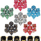 CiaraQ Polyhedral Dice Set (42pc) with 6 Drawstring Dice Pouches for Dungeons and Dragons RPG MTG Table Games. 6 Sets of Plum Blossom Pattern Role Playing Dice