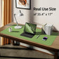 YSAGi Leather Desk Protector, Office Mat, Large Mouse Mat, Non-Slip PU Leather Blotter, Laptop Desk Pad, Waterproof Writing Pad for Office and Home (Leaf Green, 35.4" x 17")