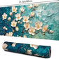 Galdas Gaming Mouse Pad XXL XL Large Long Extended Big Mousepad Non-Slip Rubber Keyboard Desk Pad with Stitched Edges for Laptop Home Office (31.5x11.8x0.08 Inch) … (Painting Flowers)