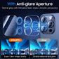 UniqueMe for 3 Pack iPhone 15 Pro/iPhone 15 Pro Max Camera Lens Protector, [Drop Protection] [Case Friendly] 9H+ Tempered Glass Camera Cover Screen [Update New Version] - Glitter Blue