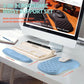 2-in-1 Ergonomic Set, Wave Rise Keyboard Wrist Rest and Massage Bulge Slope Mouse Pad Wrist Support, Cushion Memory Foam Integrated to Relieve Wrist Pain, Lake Blue