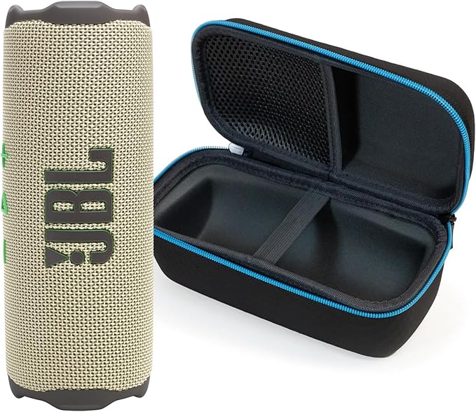 JBL Flip 7 (Sand) + Bundle with divvi! Protective Hardshell Case (Black)