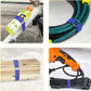 1"x16ft Hook and Loop Straps with 25 Metal Buckles, Adjustable Fastening Cable Straps, Cut-to-Length Cinch Strap, Reusable Nylon Securing Cord Ties for Organizer or Storage, 1 inch Wide,Blue