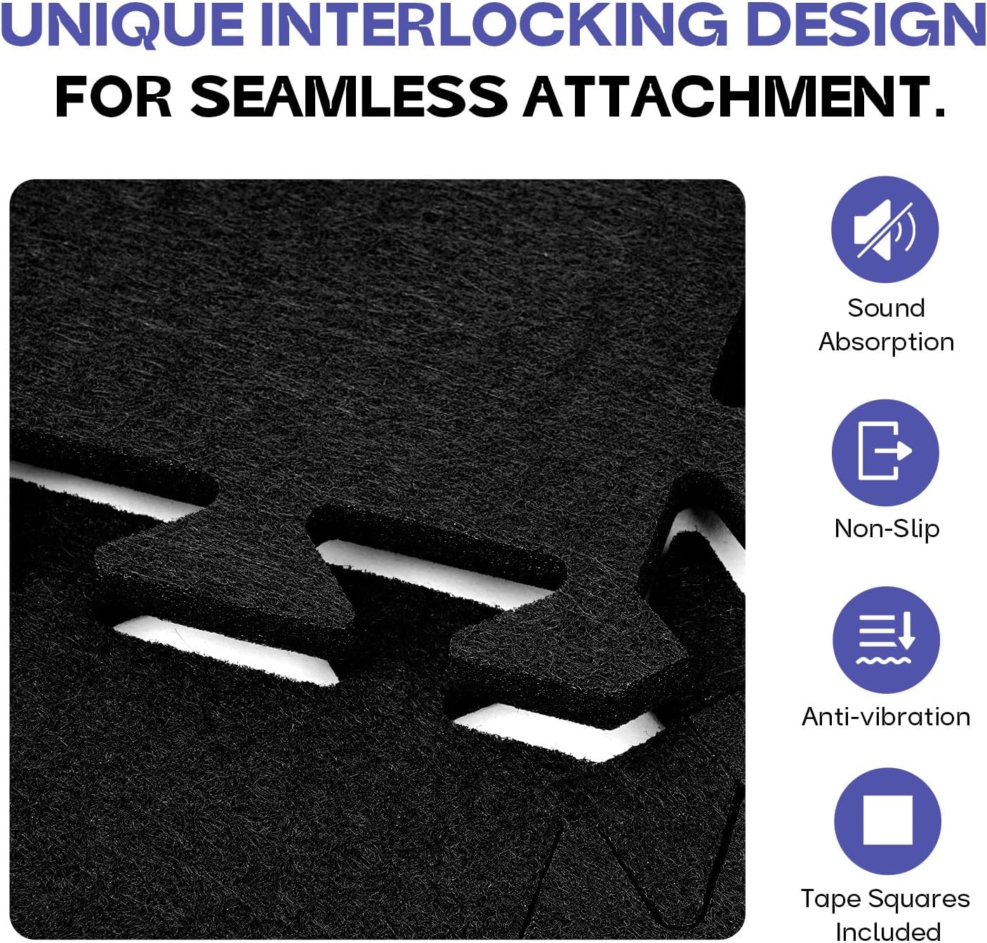 Starfavor Sound Absorbing Interlocking Floor Mats Pads 18 Pcs, 15.7" x 11.8" Anti-Vibration Sound Proof Puzzle Felt Padding - Protect Hardwood Floor