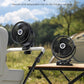 Koonie 10000mAh Portable Clip on Fan with LED Lantern and Hook, 8'' Battery Operated Desk Fan, Quiet Camping Fan with LED Digital Display, 360° Rotation & 3 Speeds for Travel Tent Gym Treadmill