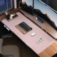 Leather Desk Pad Protector - 48 x 24" Computer Mat, Large Mouse Pad, Non-Slip, Waterproof PU Leather Blotter, Desk Cover for Office and Home (Light Pink)