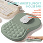 2-in-1 Ergonomic Set, Wave Rise Keyboard Wrist Rest and Massage Bulge Slope Mouse Pad Wrist Support, Cushion Memory Foam Integrated to Relieve Wrist Pain, Light Green