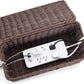 Large Cable Management Box, Handwoven Imitation Rattan Cord Organizer Cord Hider Box, Desk Cord Management Box to Hide Cords and Power Strips, Dark Brown
