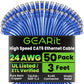 GEARit Cat 6 Ethernet Cable Pack - 50-Pack 3 ft Cat6 Ethernet Patch Cables | RJ45 Network Patch Cable, 10 Gbps Snagless Gold-Plated Connectors - Ethernet Cable Cat 6 for PC, TV, Router - Blue
