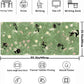 Cute Green Leaves Pink Flowers Mouse Pad Desk Pad Kawaii Anime Cat Desktop Protector Decor Desk Mat, XL Large Gaming Mousepad for Girl Women Laptop Computer Keyboard and Mouse Mat 31.5x11.8 in