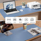 Aothia Leather Desk Pad Protector, Office Desk Mat, Large Mouse Pad, Non-Slip PU Leather Desk Blotter, Laptop Desk Pad, Waterproof Desk Writing Pad for Office and Home (48"x17", Denim Blue)
