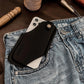 TobbinGear Leather Cell Phone Holster with Belt Clip, Universal Phone Holster for Men Belt Holder, Leather Case for iPhone, Samsung Galaxy Phones, Right Hand, Medium, Black