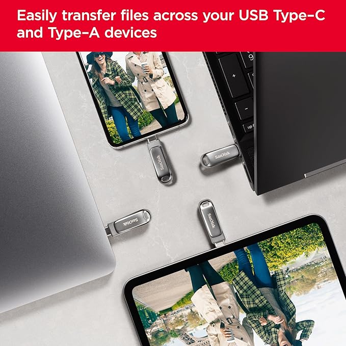 SANDISK 256GB Ultra Dual Drive Luxe USB Type-C - Up to 400MB/s - SDDDC4-256G-GAM46