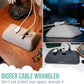 Smartish® Magnetic Cord Holder - Bigger Cable Wrangler Organizer with Magnet Clips for Charger Management on Desktop, Nightstand, or Side Table - Holds 6+ Cables - Black Tie Affair