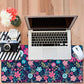 Colorful Flowers Gaming Mouse Pad 3mm Thick Stitched Edge Waterproof Non-Slip Large Computer Keyboard Mouse Mat,Suitable for Office Entertainment Decorative Desk Pad 35.4 x 15.7 Inches