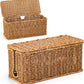 Handmade Cable Management Box, Imitation Rattan Cord Organizer Cord Hider Box, Desk Cord Management Box to Hide Cords and Power Strip L12.5 W5 H5.2 CB2412 Deep Speckled Brown