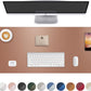 Leather Desk Pad Protector,Desk Mat,Large Mouse Pad, Non-Slip Desk Pad, Waterproof PU Leather Desk Blotter Mat, Desk Cover for Office and Home (Gold, 36" x 17")