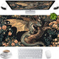 Desk Mat Cute Enchanted Forest Dragon Kawaii Mouse Pad XXL Large Extended Vintage Academia Anime Desk Pad, Cozy Computer Playmat Laptop Keyboard and Mouse Mat with Stitched Edges, 31.5x15.7 in