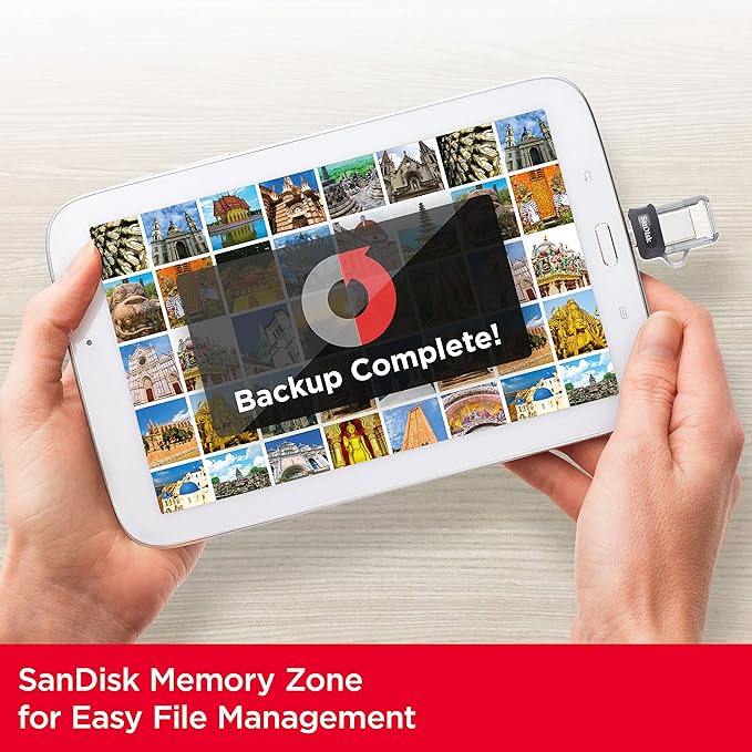 SANDISK 128GB Ultra Dual Drive m3.0, microUSB and USB Type-A, High-speed USB 3.0, Retractable design for Android Devices and Computers - SDDD3-128G-G46, Black