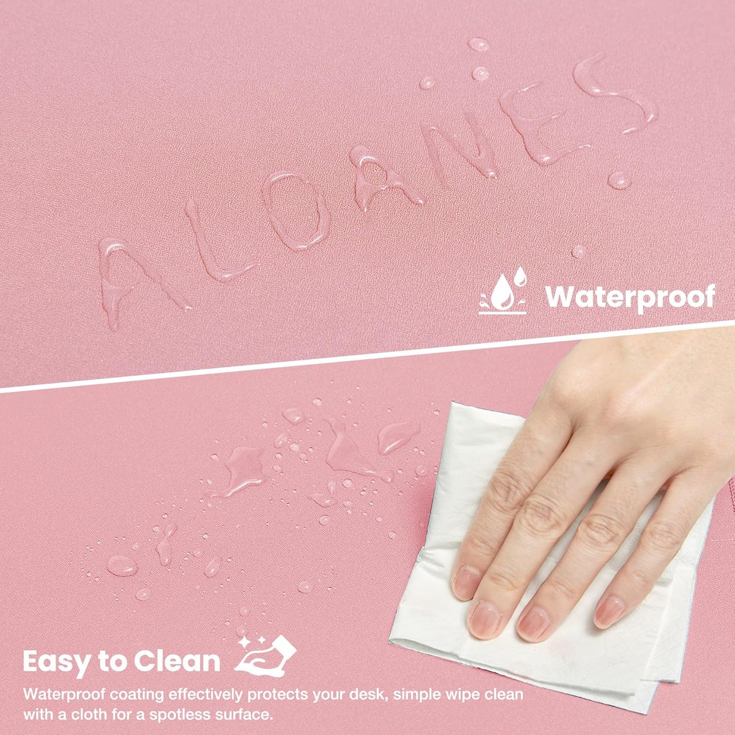 ALOANES Waterproof Mouse Pad with Durable Stitched Edge, XXXL gaming Keyboard Pad, Non-Slip Rubber Base Mouse Mat, Extended Desk pad for Gamer, Office & Home, Dark Rose Mousepad 35.4''x 15.7''x 0.12''