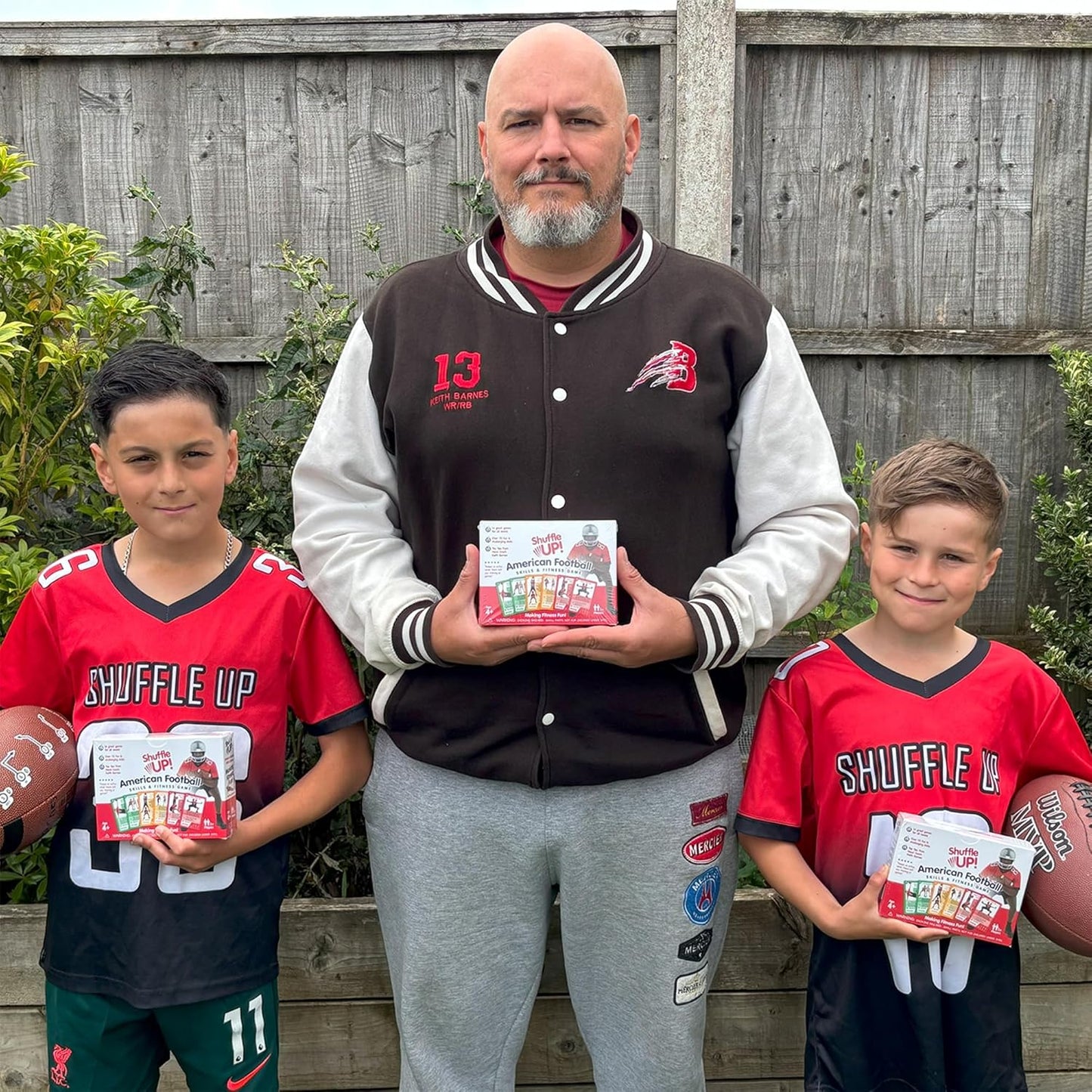 Shuffle Up American Football Card Game – Kids Outdoor Garden Games with 70+ Fun & Active Fitness Workout Cards, American Football Gifts for Boys & Girls, Fun Family Games