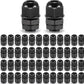QILIPSU 50pcs 1/4" NPT Cable Gland Waterproof IP68 Nylon Cable Pass Through Cord Grip Connector Strain Relief Wire Grommet