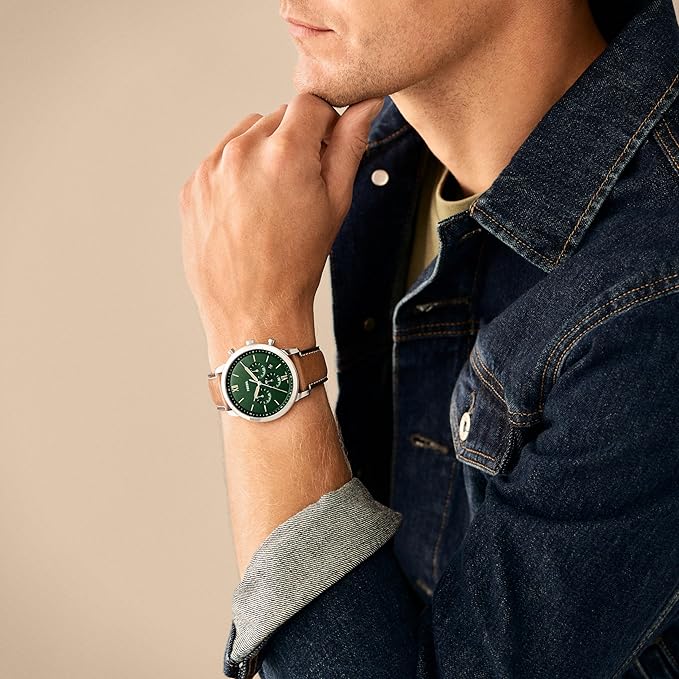 Fossil Men's Neutra Quartz Stainless Steel and Leather Chronograph Watch