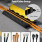 VEVOR Cable Protector Ramp, 2 Channel Heavy Duty 39.37'' Rubber Cord Hose Wire Cover, 2.2''W x 2''H Channel Size, Traffic Speed Bump with Flip-Open Top Cover, for Indoor Outdoor Use