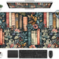 Floral Books Desk Mat Reading Desk Pad Mouse Mat XXL, Colorful Mouse Keyboard Pad Flower Bookshelf Desktop Mat, Long Computer Mats Aesthetic Desk Accessory Reader's Home Decor 31.5" x 15.7"