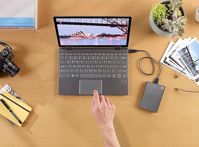 Seagate One Touch, 4TB, Password Activated Hardware encryption, Portable External Hard Drive, Portable External Hard Drive, PC, Notebook & Mac, USB 3.0, Space Gray (STKZ4000404)