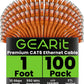 GEARit Cat 6 Ethernet Cable (100-Pack 1 Foot) Cat6 Network Patch, 10Gbps, RJ45, Snagless Cord, Gold-Plated Connectors, Internet for PC, TV, Tablet, Router, Printer, Servers, IT Data Center - Orange