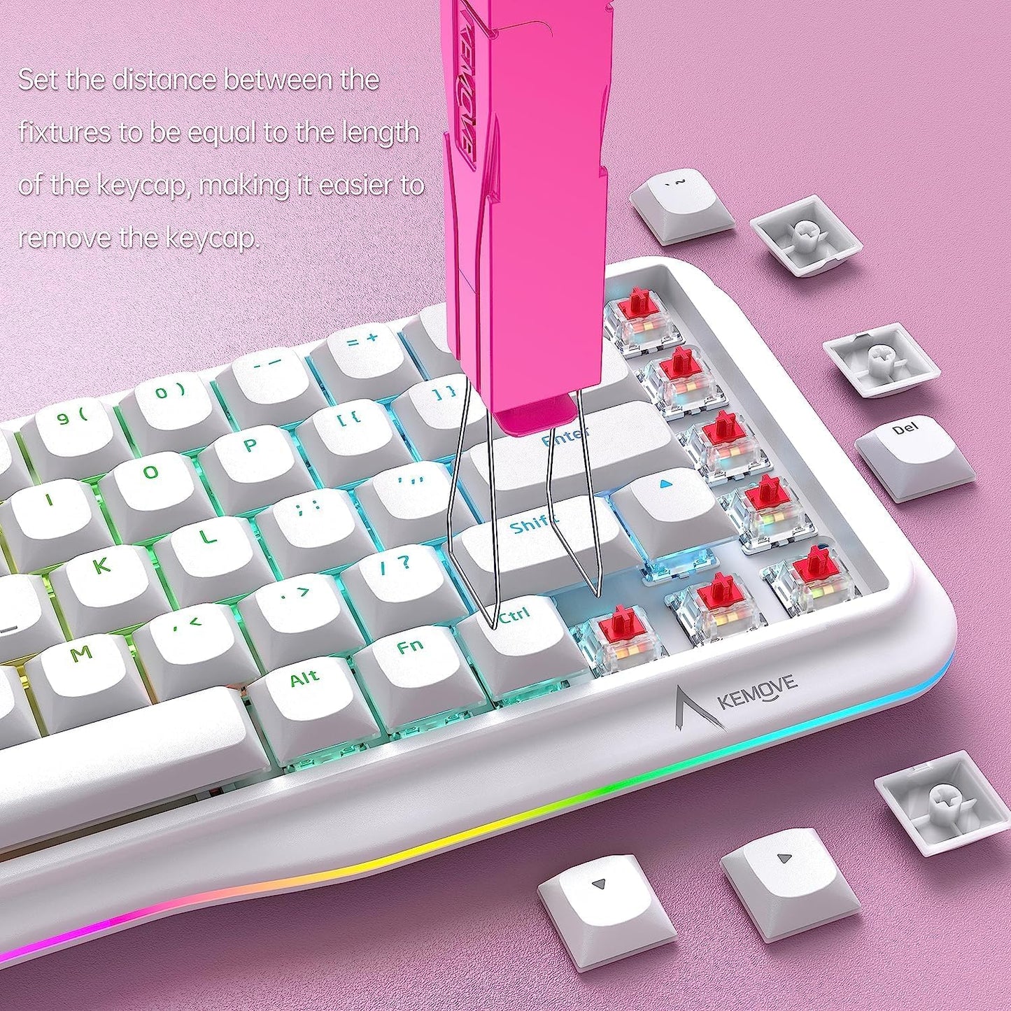 KEMOVE P10 2-in-1 Switch Puller Keycap Puller for Mechanical Keyboard, 304 Stainless Steel Key Switch Keycap Puller, Easily Remove and Replace Gaming Keyboard Switches and keycaps