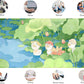 Green Cute Anime Desk Mat Kawaii Cartoon Ducks Gaming Mouse Pad XXL Large Anime Girl Gamer Mousepad Women Office Decor Desk Pad Aesthetic Lotus Leaf Laptop Keyboard Pad Computer Mat 31.5x15.75 in