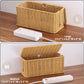 2Pack Large Cable Management Box, Handwoven Imitation Rattan Cord Organizer wire Hider Box, Desk Cord Management to Hide Cords and Power Strips
