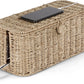 BLUEWEST Large Cable Management Box, Natural Rattan Cable Cord Organizer Boxes for Power Strip – 2 Open Slots Cords Hider Box for TV Wires, Computer, Router, USB Hub and Under Desk Power Strip