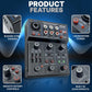 Pyle 3-Channel Professional Wireless DJ Audio Mixer - Bluetooth 5.0 - USB Interface - XLR+6.35mm Mic/Line/Guitar Input - 3.5mm Mic Input - RCA - AUX - Headphone Jack - +48V Phantom Power - PAD33MXUBT