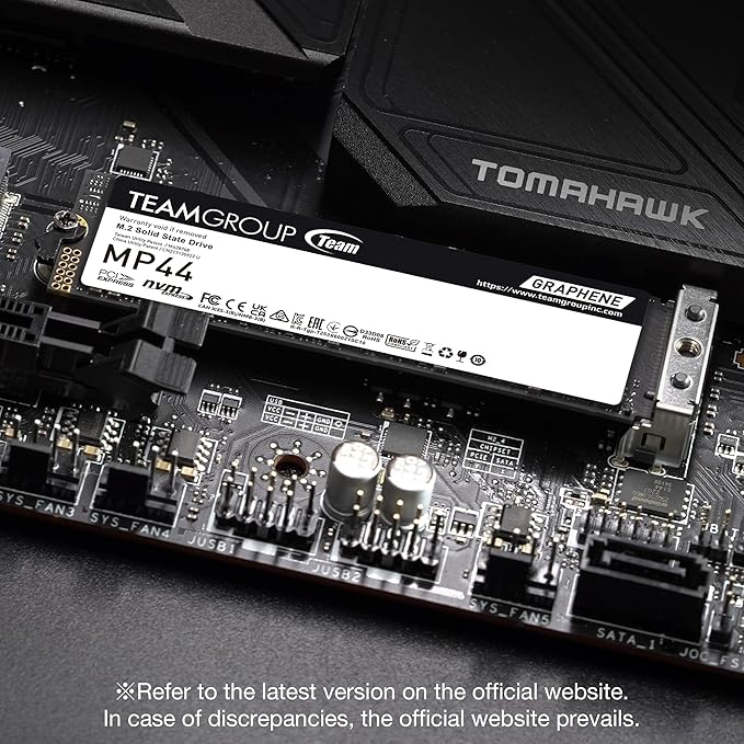 TEAMGROUP MP44 2TB SLC Cache Gen 4x4 M.2 2280 PCIe 4.0 w/NVMe Laptop, Desktop, NUC, NAS SSD Read/Write Speed up to 7000 / 6000MB/s TM8FPW002T0C101
