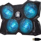 KLIM Wind Laptop Cooling Pad - More Than 500 000 Units Sold - New Version - The Most Powerful Rapid Action Cooling Fan - Laptop Stand with 4 Cooling Fans at 1200 RPM - USB Fan - PS5 PS4 - Cyan