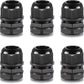 QILIPSU 6pcs 3/4" NPT Cable Gland Waterproof IP68 Nylon Cable Pass Through Cord Grip Connector Strain Relief Wire Grommet