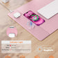 TopMade Mouse Pad with 15W Wireless Charging, XXL Large Leather Desk Mat, Waterproof Gaming Mousepad Home Office Desk Pad Protector, Computer Keyboard Pad, Mouse Mat for for MacBook, PC, Laptop, Pink