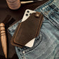 TobbinGear Leather Cell Phone Holster with Belt Clip, Universal Phone Holster for Men Belt Holder, Leather Case for iPhone, Samsung Galaxy Phones, Dark Brown, Large