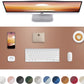 Leather Desk Pad Protector, Mouse Pad, Office Desk Mat, Non-Slip PU Leather Desk Blotter, Laptop Desk Pad, Waterproof Desk Writing Pad for Office and Home (Champagne Gold, 31.5" x 15.7")