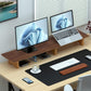 Aothia Large Dual Monitor Stand Riser, Solid Wood Desk Shelf with Eco Cork Legs for Laptop Computer/TV/PC/Printers, Perfect Desktop Stands Organizer with Underneath Storage for Office Accessories