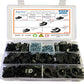 Bigtrans 555 Pcs Nylon Plastic R-Type Wire Clips with Screws 1/4" 5/16" 3/8" 1/2" 3/4" Clamps Fasteners Assortment for Cable Conduit -5 Size -Black
