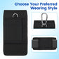 Mopaclle Nylon Phone Holster for iPhone 17 Pro iPhone 16 Pro 16e 15Pro 14 13 12 11,Samsung Galaxy S25 S24 S23 S22 S21 Cell Phone Belt Holder with Carabiner Clip & ID Card Pocket Pouch for Men Women