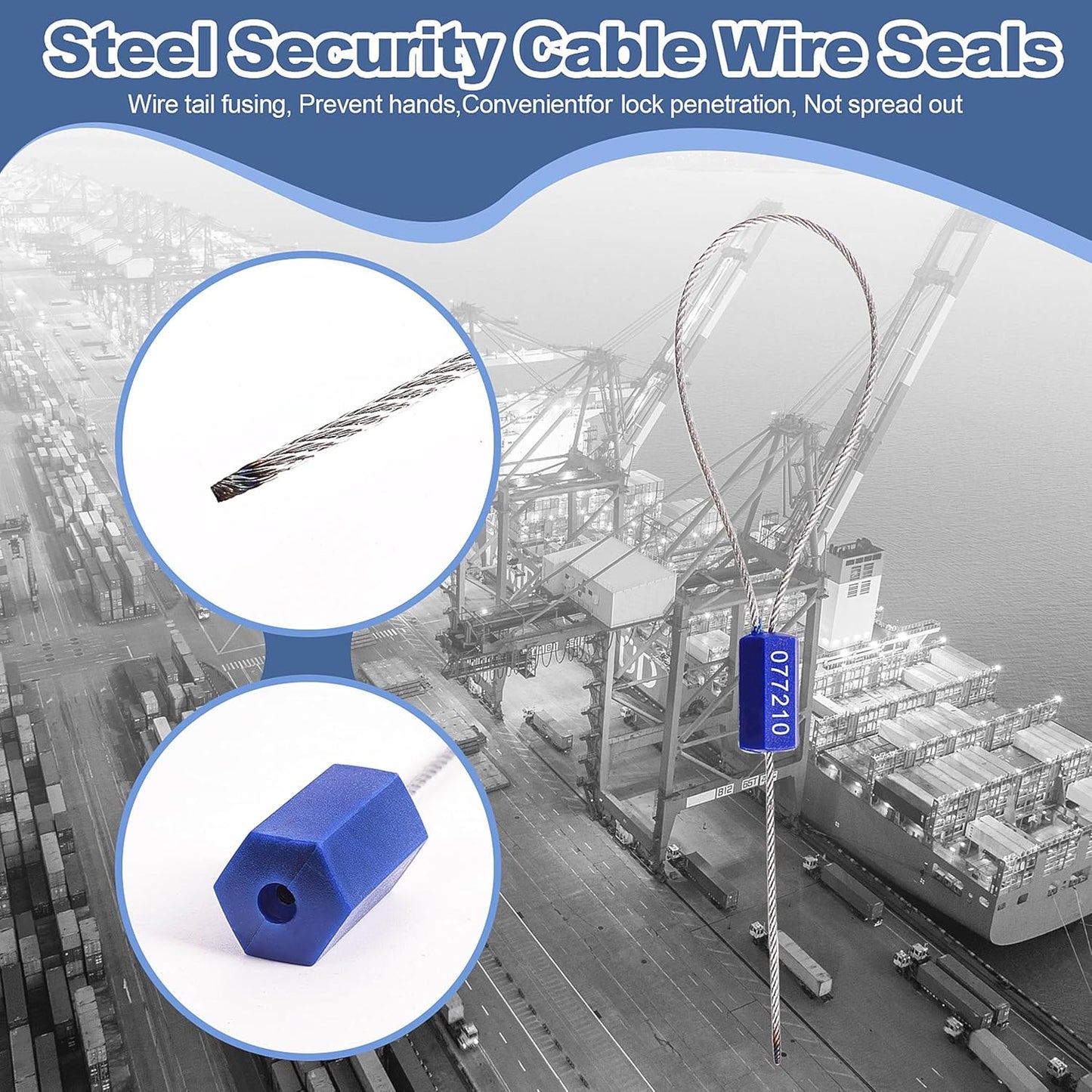 1200 Pieces Security Cable Seals, Metal Number security tags for Truck, Trailers, Cargo, Containers, Vans, Oil Tank, Milk Vehicle (Red, 1200 Pack)